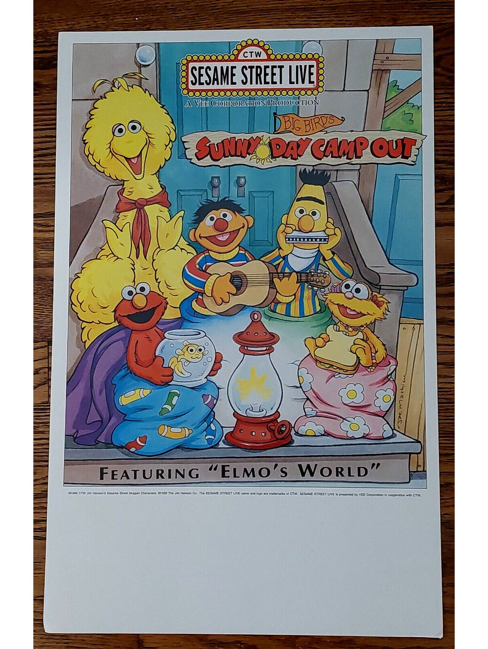 Sesame Street LIVE Event Poster - Big Bird's Sunny Day Camp Out - 14x22" RARE